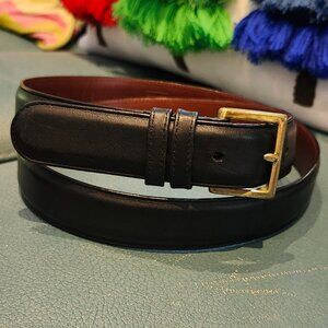 COACH Black Leather Belt with Brass Buckle #7600